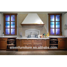 Gabinete de cocina de madera maciza de combinación clásica y moderna